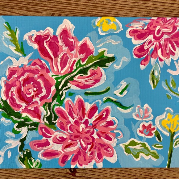 Hand Painted Lily Pulitzer Inspired Canvas - Picture 3 of 4